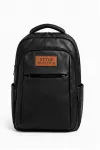 Premium Faux Leather Backpack (Black) - Image 1